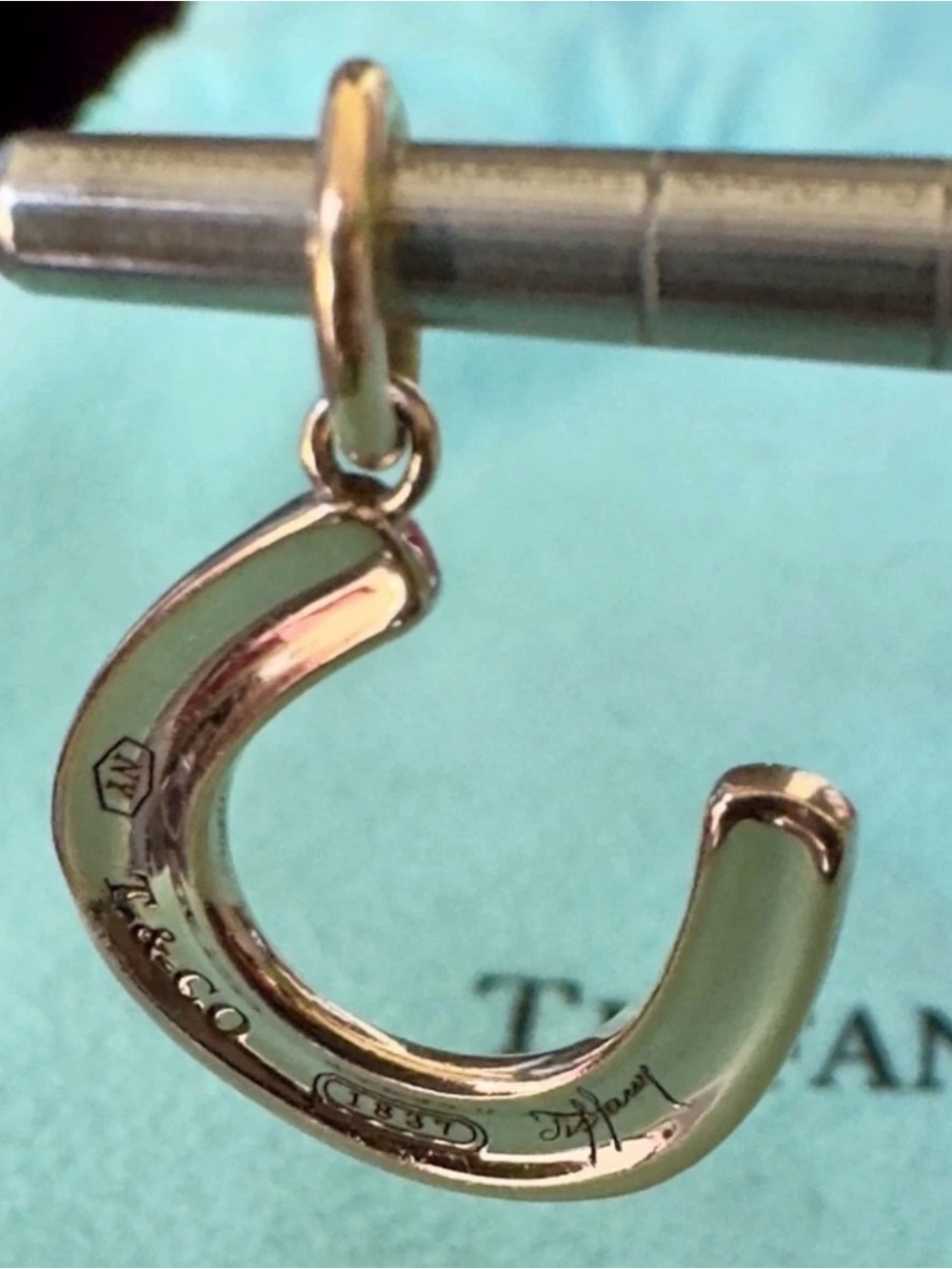 Tiffany & Co Rubedo Gold Sterling Silver 1837 Horseshoe Charm Pendant - Picture 6 of 9